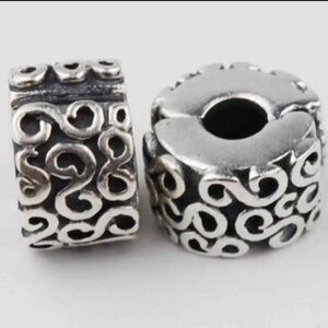 Pandora Retired Clips Pair Squiggles set